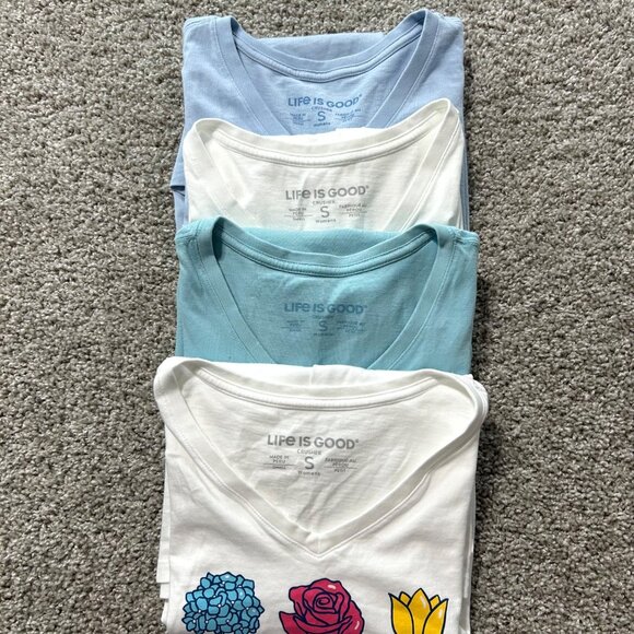 Life Is Good Womens  T-Shirts Bundle Of 4 Small V-Neck Casual Tops - Picture 7 of 7